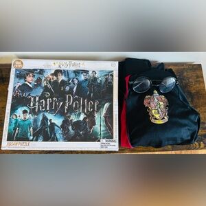 Bundle Harry Potter hooded Robe glasses ,1000 piece Puzzle Halloween costume